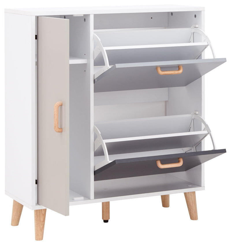 Delta Shoe Cabinet White/Grey Multi