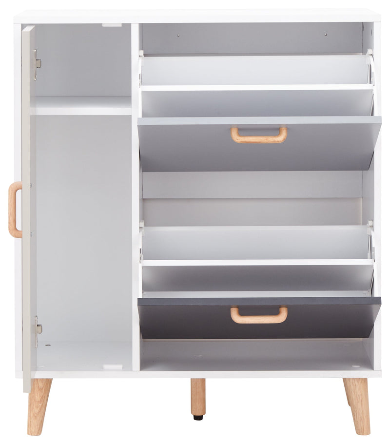 Delta Shoe Cabinet White/Grey Multi