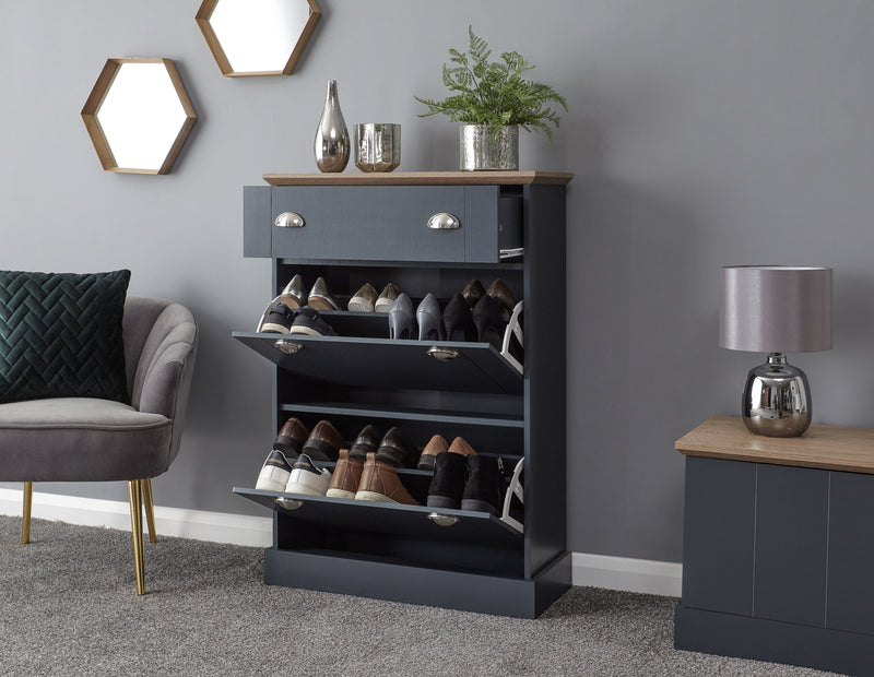 Kendal Deluxe Shoe Cabinet Slate Blue