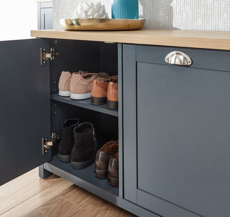 Lancaster Shoe Storage Slate Blue