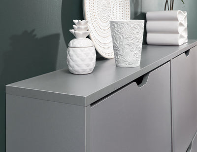 Narrow 4 Drawer Shoe Cabinet Grey