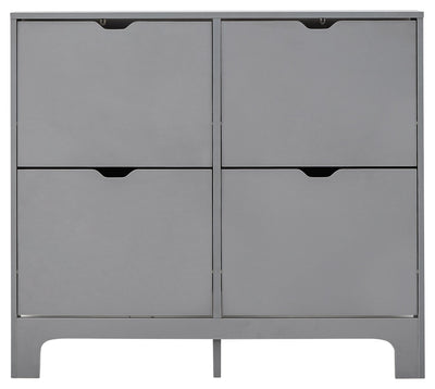 Narrow 4 Drawer Shoe Cabinet Grey