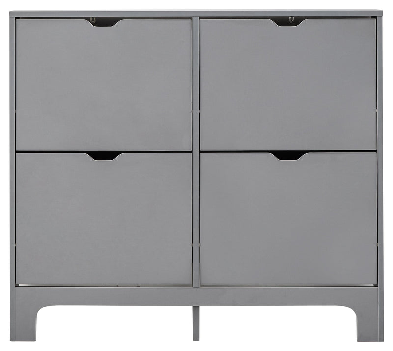 Narrow 4 Drawer Shoe Cabinet Grey