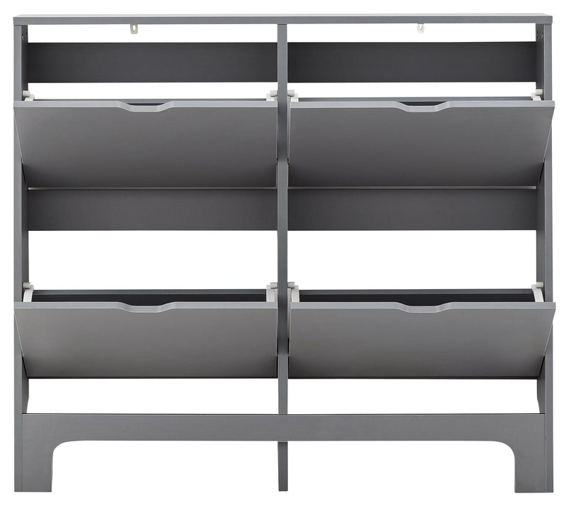 Narrow 4 Drawer Shoe Cabinet Grey