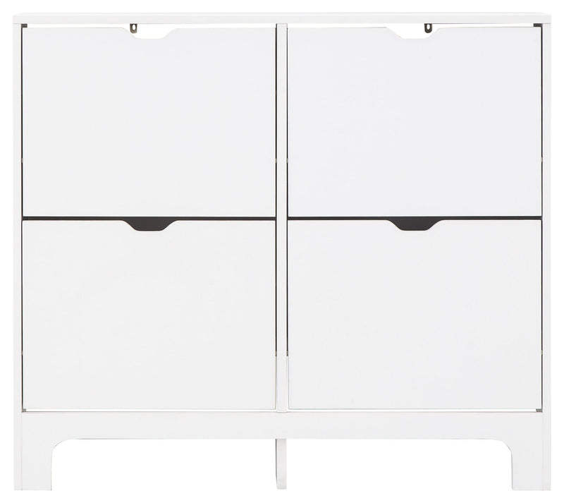 Narrow 4 Drawer Shoe Cabinet White