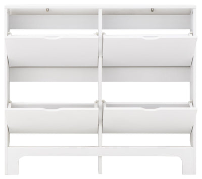 Narrow 4 Drawer Shoe Cabinet White