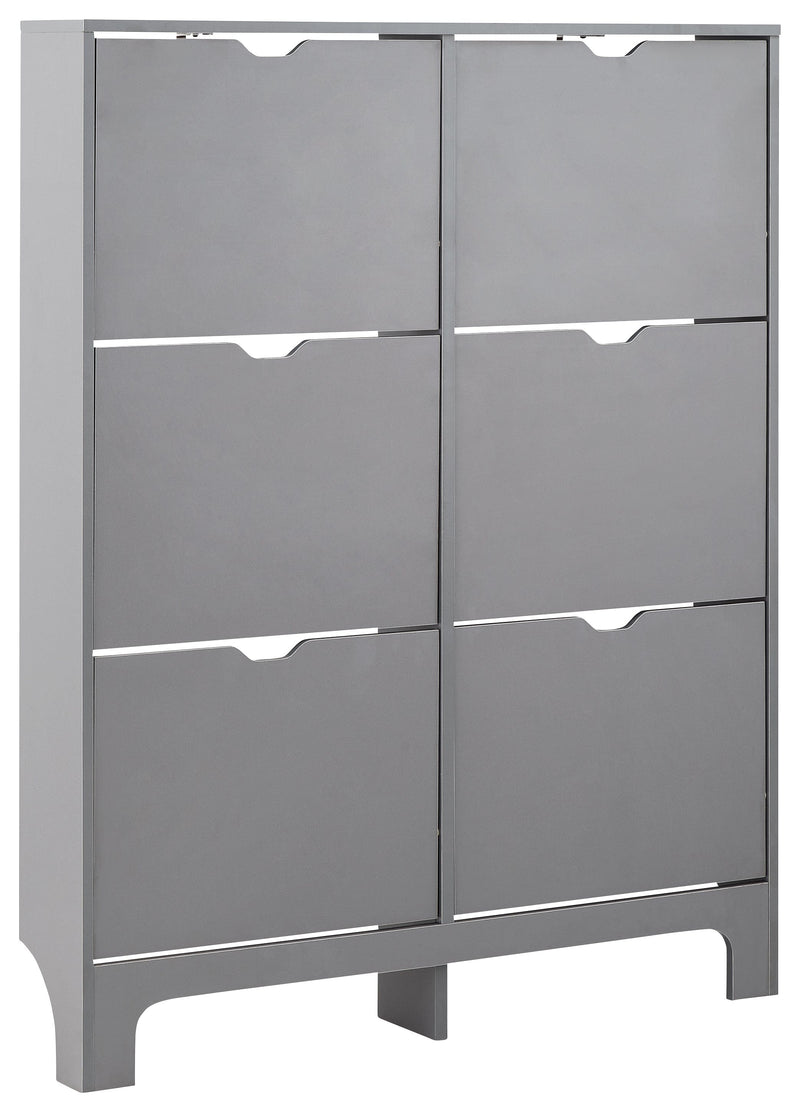 Narrow 6 Drawer Shoe Cabinet Grey