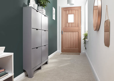 Narrow 6 Drawer Shoe Cabinet Grey