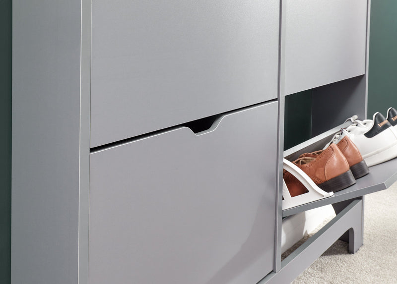 Narrow 6 Drawer Shoe Cabinet Grey