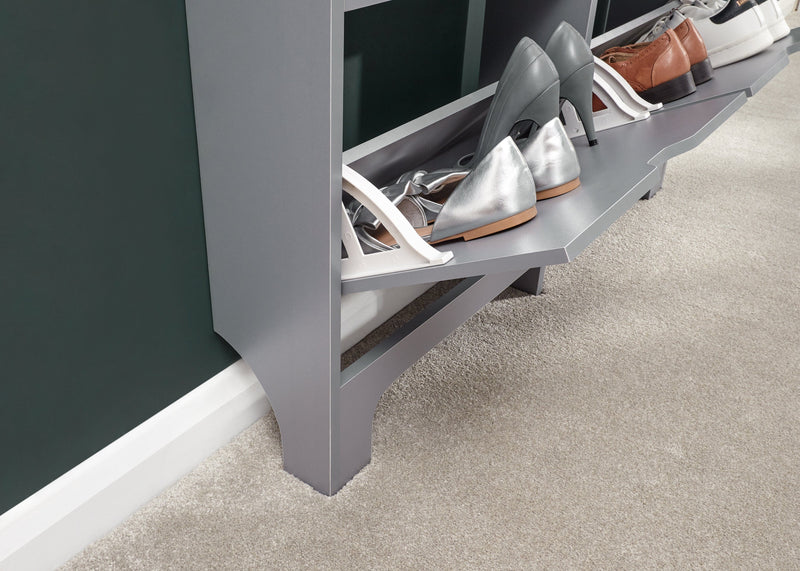 Narrow 6 Drawer Shoe Cabinet Grey