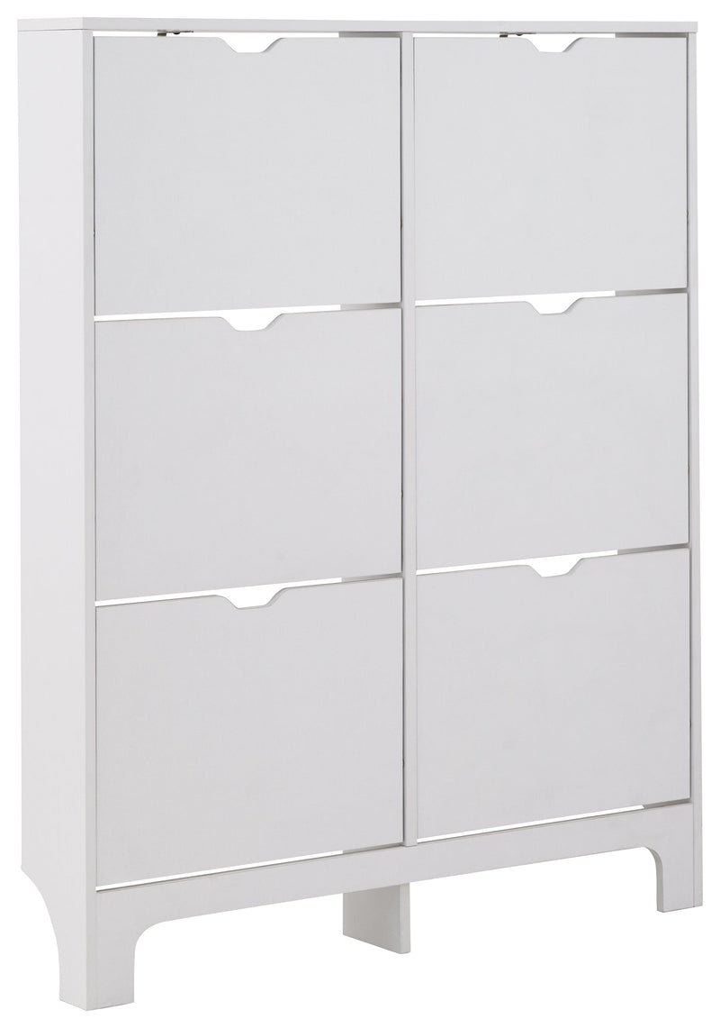 Narrow 6 Drawer Shoe Cabinet White