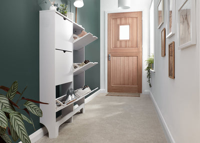 Narrow 6 Drawer Shoe Cabinet White