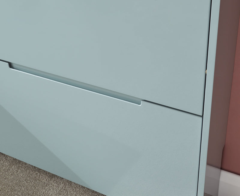 Narrow High Gloss 2 Tier Shoe Cabinet Grey