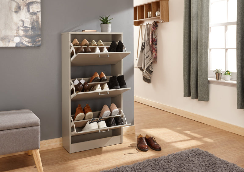 Stirling Three Tier Shoe Cabinet Grey