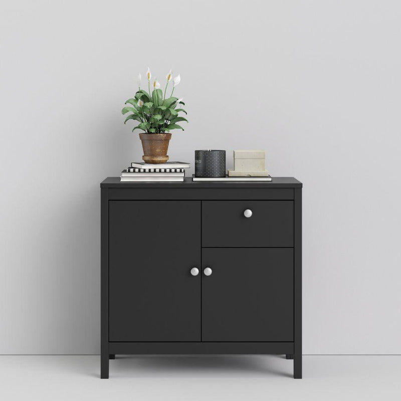 Madrid Sideboard 2 Doors + 1 Drawer In Matt Black