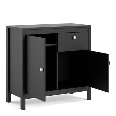 Madrid Sideboard 2 Doors + 1 Drawer In Matt Black