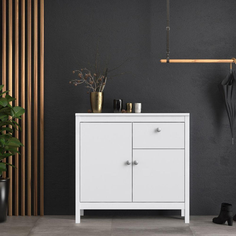 Madrid Sideboard 2 Doors + 1 Drawer In White