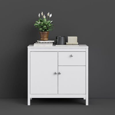 Madrid Sideboard 2 Doors + 1 Drawer In White