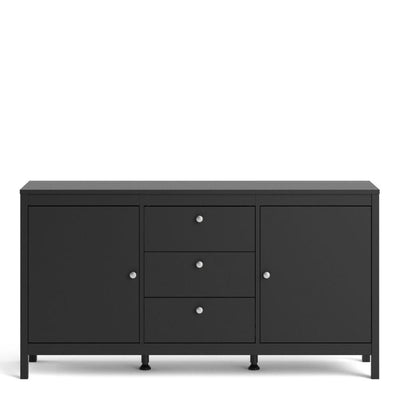 Madrid Sideboard 2 Doors + 3 Drawers In Matt Black