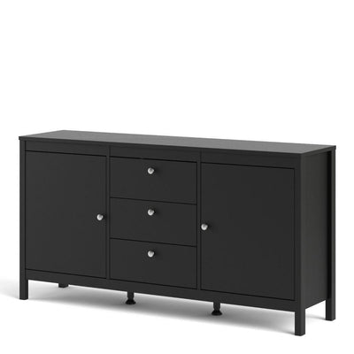 Madrid Sideboard 2 Doors + 3 Drawers In Matt Black