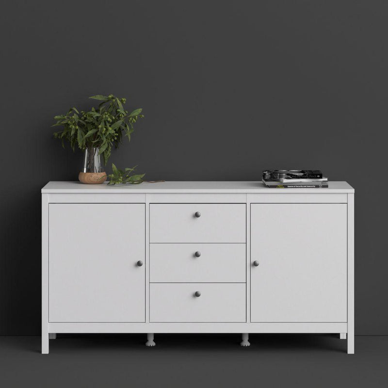 Madrid Sideboard 2 Doors + 3 Drawers In White