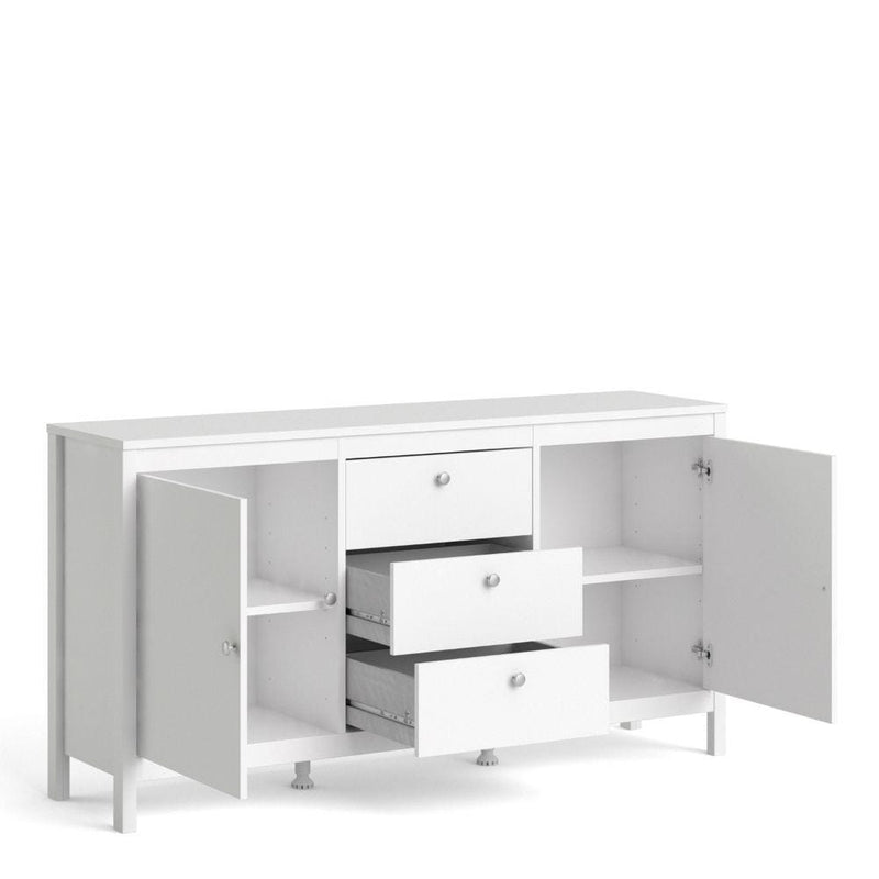 Madrid Sideboard 2 Doors + 3 Drawers In White