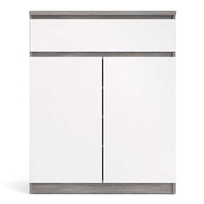 Naia Sideboard - 1 Drawer 2 Doors in Concrete and White High Gloss