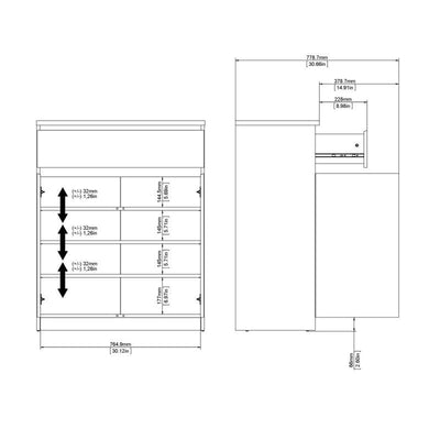 Naia Sideboard  1 Drawer 2 Doors in Jackson Hickory Oak