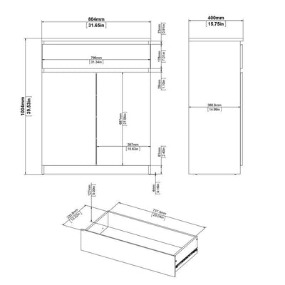 Naia Sideboard  1 Drawer 2 Doors in Jackson Hickory Oak