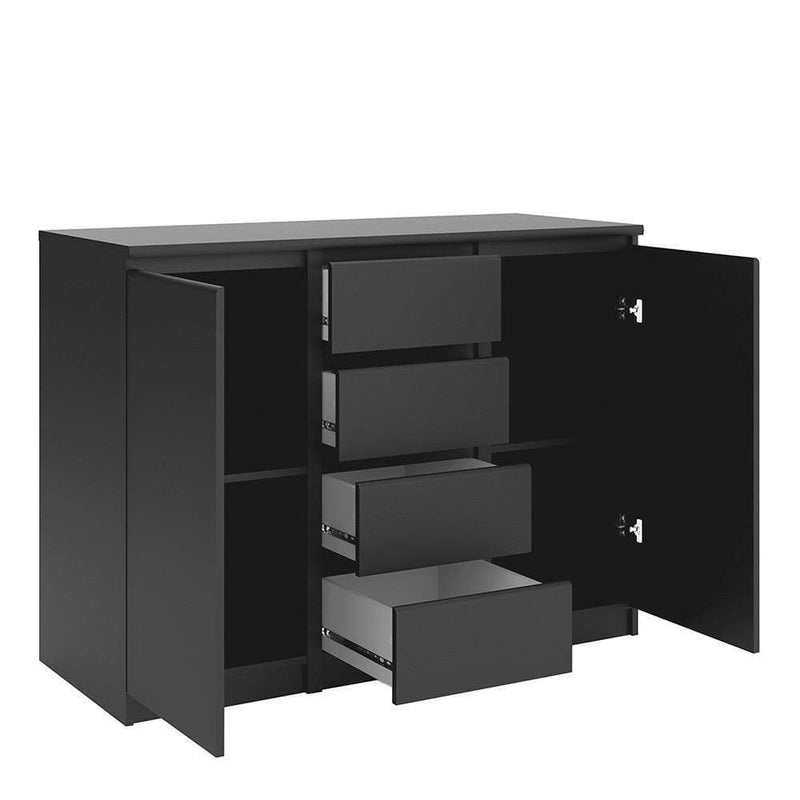 Naia Sideboard - 4 Drawers 2 Doors in Black Matt