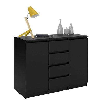 Naia Sideboard - 4 Drawers 2 Doors in Black Matt