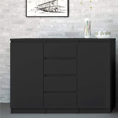 Naia Sideboard - 4 Drawers 2 Doors in Black Matt