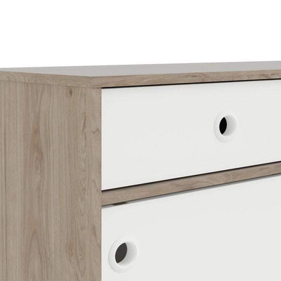 Rome Sideboard 2 Sliding Doors + 3 Drawers in Jackson Hickory Oak with Matt White