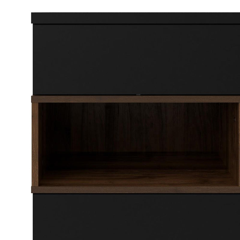 Roomers Sideboard 2 Drawers 1 Door in Black and Walnut