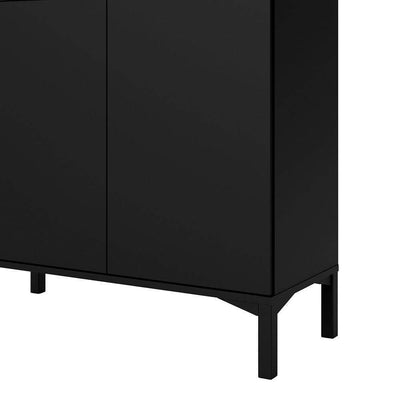 Roomers Sideboard 2 Drawers 1 Door in Black and Walnut