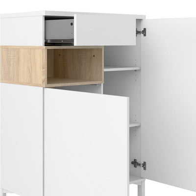 Roomers Sideboard 2 Drawers 1 Door in White and Oak