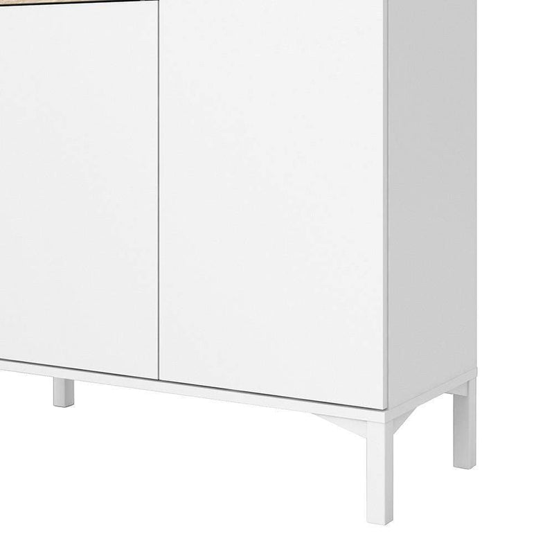 Roomers Sideboard 2 Drawers 1 Door in White and Oak