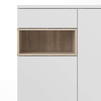 Roomers Sideboard 2 Drawers 1 Door in White and Oak