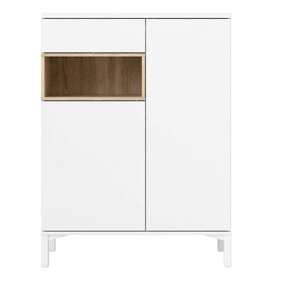 Roomers Sideboard 2 Drawers 1 Door in White and Oak