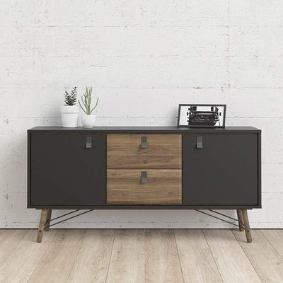 Ry Sideboard 2 doors + 2 drawers Matt Black Walnut