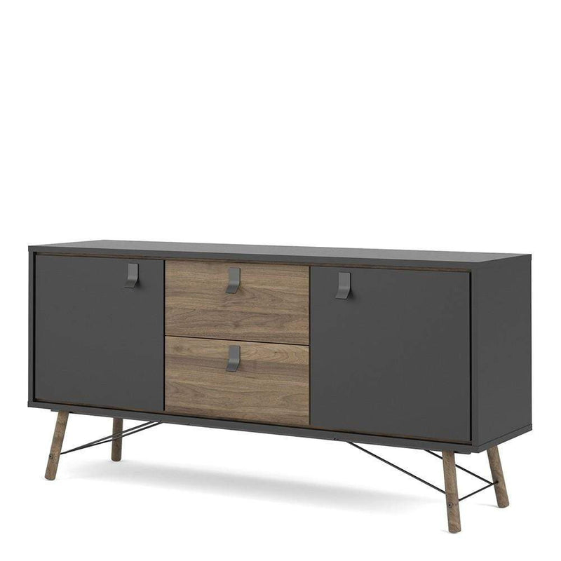 Ry Sideboard 2 doors + 2 drawers Matt Black Walnut