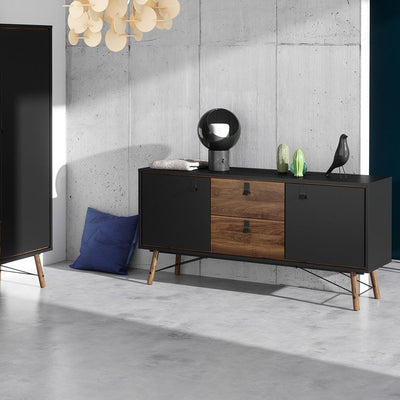 Ry Sideboard 2 doors + 2 drawers Matt Black Walnut