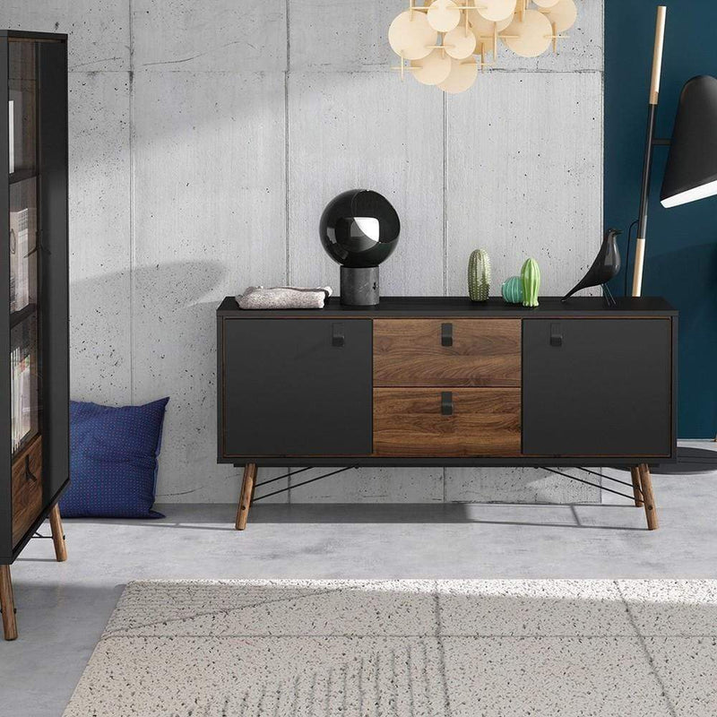 Ry Sideboard 2 doors + 2 drawers Matt Black Walnut