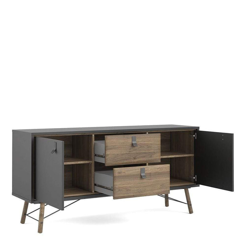 Ry Sideboard 2 doors + 2 drawers Matt Black Walnut