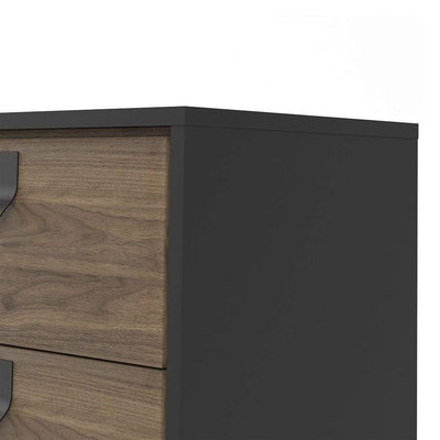 Ry Sideboard with 1 door + 2 drawers Matt Black Walnut