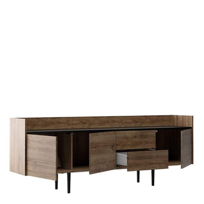 Unit Sideboard 2 Drawers 3 Doors in Walnut and Black