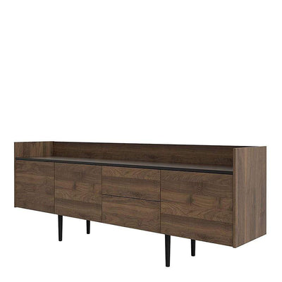 Unit Sideboard 2 Drawers 3 Doors in Walnut and Black