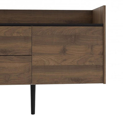 Unit Sideboard 2 Drawers 3 Doors in Walnut and Black