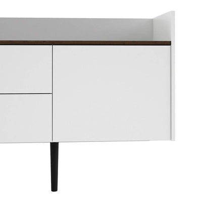 Unit Sideboard 2 Drawers 3 Doors in White and Walnut