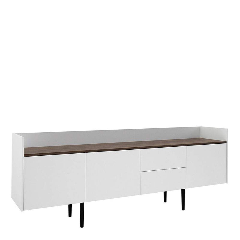 Unit Sideboard 2 Drawers 3 Doors in White and Walnut